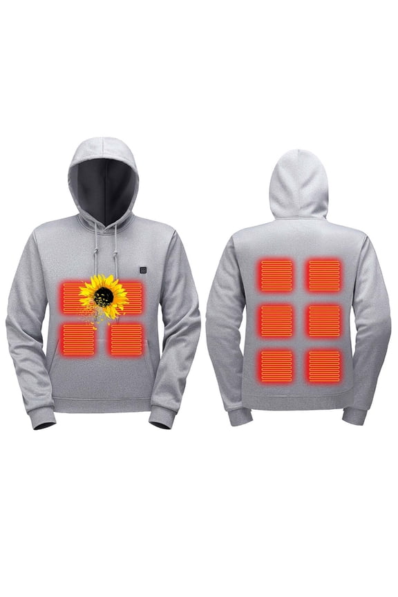 Unisex Heated Hoodie - USB Electric Thermal Sweatshirt, Fleece-Lined Warm Outdoor Winter Pullover (No Battery)