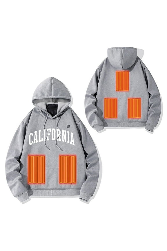 Unisex Heated Hoodie Usb Constant Temperature Warm 5 Heat Zones Fast Warm Up Pullover Hoodie Winter Outdoor Long Sleeve Heating Jacket Warming Sweatshirt Womens Heated Hoodie