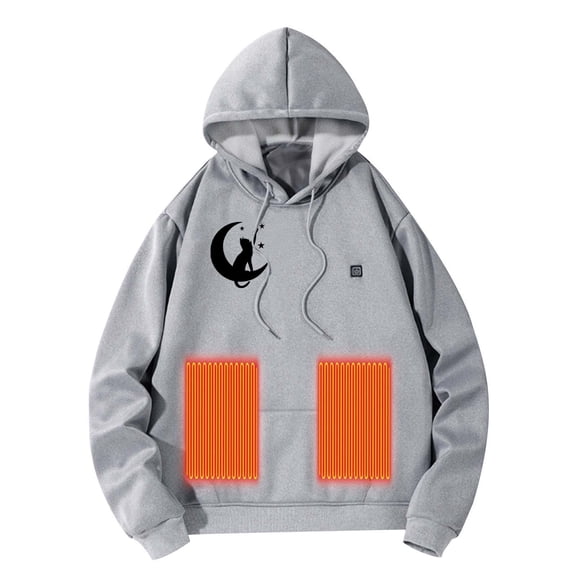 Unisex Heated Hoodie Winter Fast Warm Up Usb Constant Temperature 5 Heat Zones Warming Casual Print Layer Women Men Heated Hoodie Long Sleeve Pullover Tops Men’S Hoodies