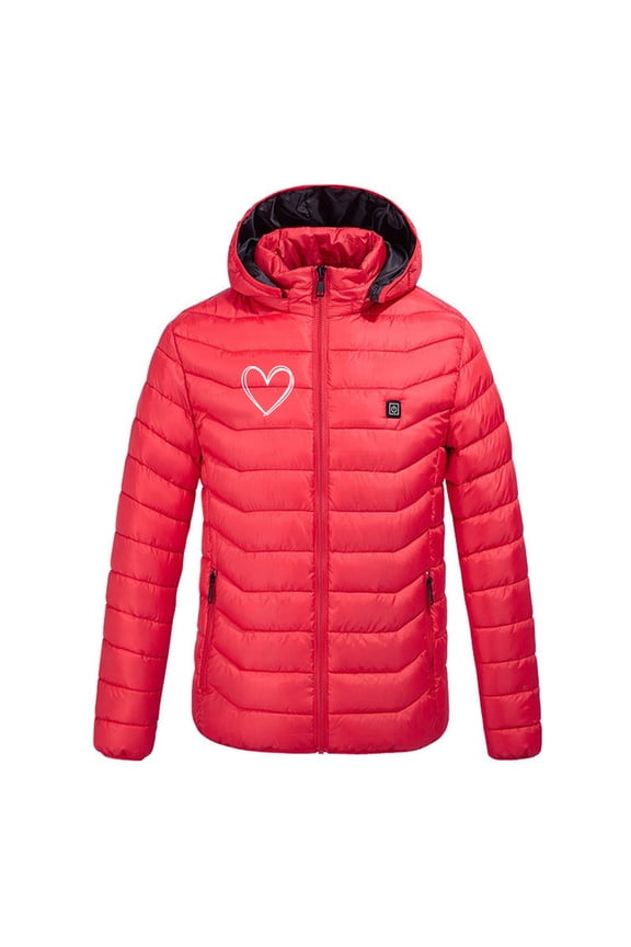 Unisex Heated Jacket 9 Heat Zones Fast Warm Up One Usb Smart Heating Puffer Jacket Zip Up Long Sleeve Hooded Jacket Lightweight Winter Outdoor Mens Heated Jacket