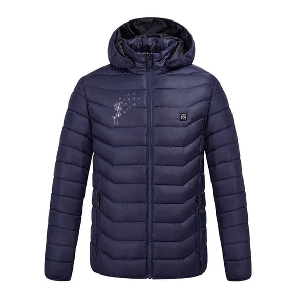 Unisex Heated Jacket 9 Heat Zones Fast Warm Up One Usb Smart Heating Puffer Jacket Zip Up Long Sleeve Hooded Jacket Lightweight Winter Outdoor Winter Jackets for Men