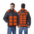 thumbnail image 1 of Unisex Heated Jacket Electric Soft Shell Puffer with Hood Windproof Winter Coat USB Charging Body Warmer, 1 of 5