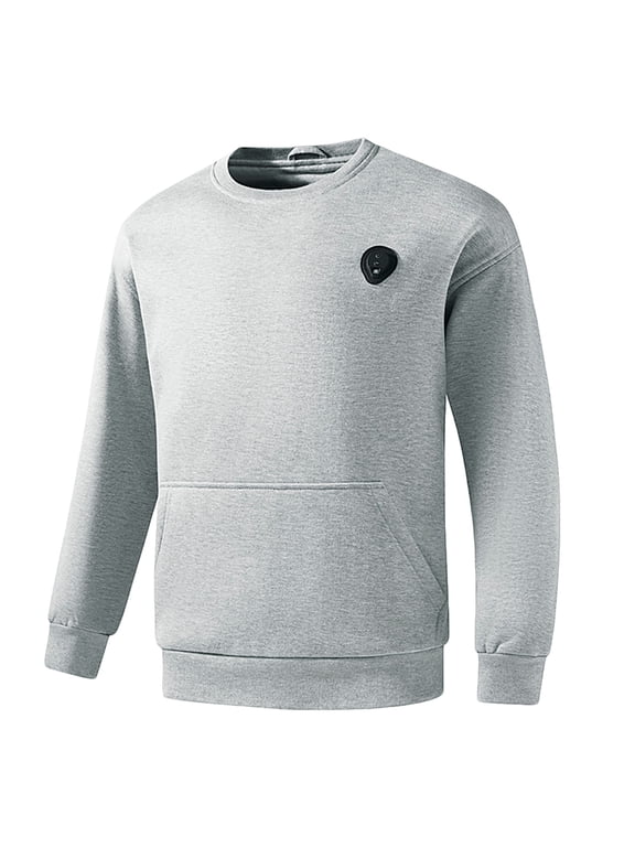 Unisex Heated Pullover Sweatshirts Womens Mens Winter Warm 5 Zones Heating Tops Plus Size Electric Heated Shirts L, Gray