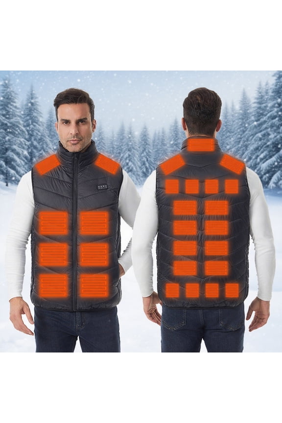 Unisex Heated Usb Winter Vest Long Sleeve Waterproof Windproof Motorcycle Camping Fishing Skiing Outdoor Tech Warm Jacket Black 4XL