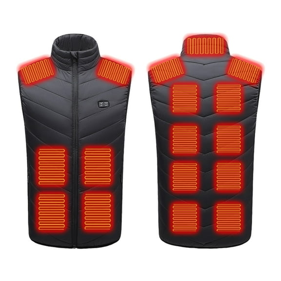 Unisex Heated Vest 17 Heat Zones Heated Body Warmer Vest Motorcycle Winter Fishing Walking Outdoor Work Sleeveless Zip Up Heating Clothing Thermal Heated Womens Vest