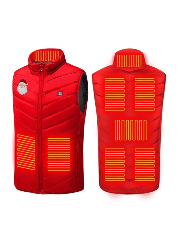 Unisex Heated Vest - 3 Heating Levels 8 Carbon Fiber Zones, Lightweight USB Rechargeable Winter Thermal Vest (Battery Not Included)