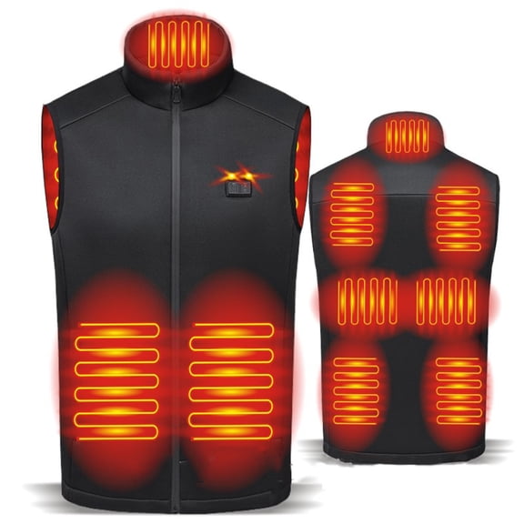 Unisex Heated Vest Usb Charging 9 Zone Warm Lined Sleeveless Fast Warm Up Puffer Jacket V Neck Winter Outdoor Heating Clothing Thermal Regular Fit men's Heated Vest