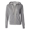 thumbnail image 1 of Unisex Heathered French Terry Full-Zip Hooded Sweatshirt, Salt & Pepper - Medium, 1 of 1
