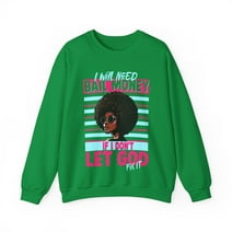 Glamour Queen Unisex Heavy Blend™ Crewneck Sweatshirt in Irish Green with 'I Will Need Bail Money' Logo