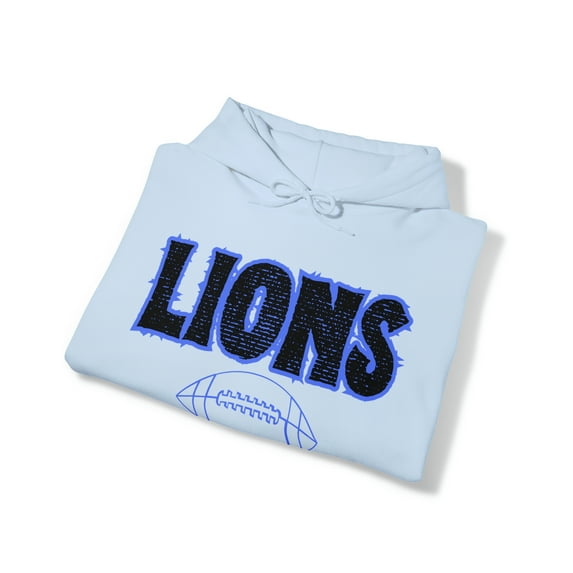 Unisex Heavy Blend™ Hooded Sweatshirt Lions Football Blue Hoodie
