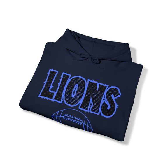 Unisex Heavy Blend™ Hooded Sweatshirt Lions Football Blue Hoodie