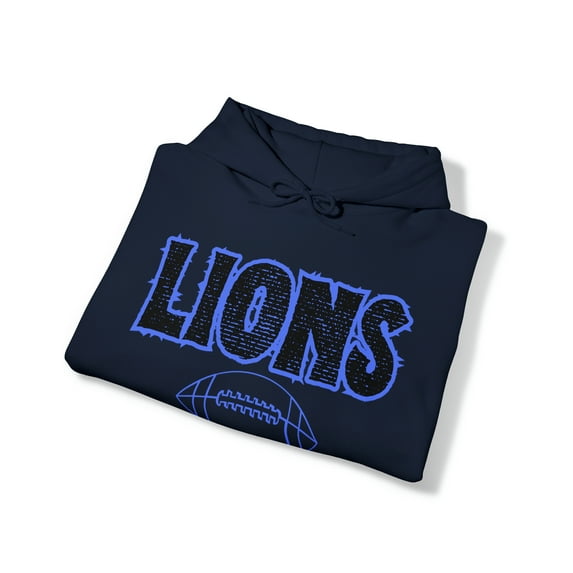 Unisex Heavy Blend™ Hooded Sweatshirt Lions Football Blue Hoodie