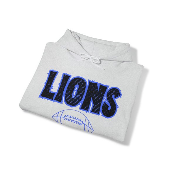 Unisex Heavy Blend™ Hooded Sweatshirt Lions Football Blue Hoodie