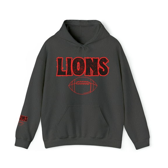 Unisex Heavy Blend™ Hooded Sweatshirt Lions Football Red Hoodie