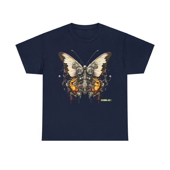 Unisex Heavy Cotton Abstract Butterfly Bio Punk T-Shirt 002