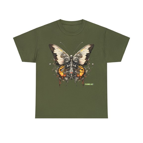 Unisex Heavy Cotton Abstract Butterfly Bio Punk T-Shirt 002