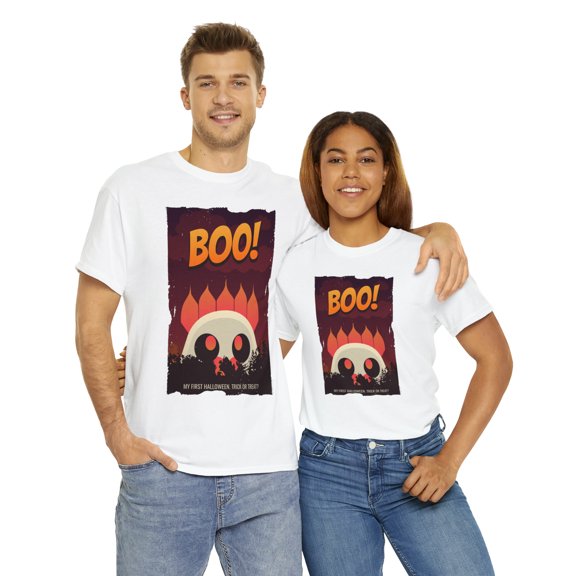 Unisex Heavy Cotton Streetwear Tee Boo My First Halloween Trick or Treat