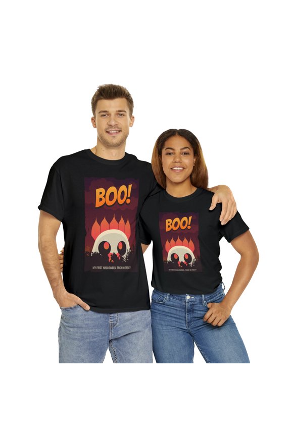 Unisex Heavy Cotton Streetwear Tee Boo My First Halloween Trick or Treat
