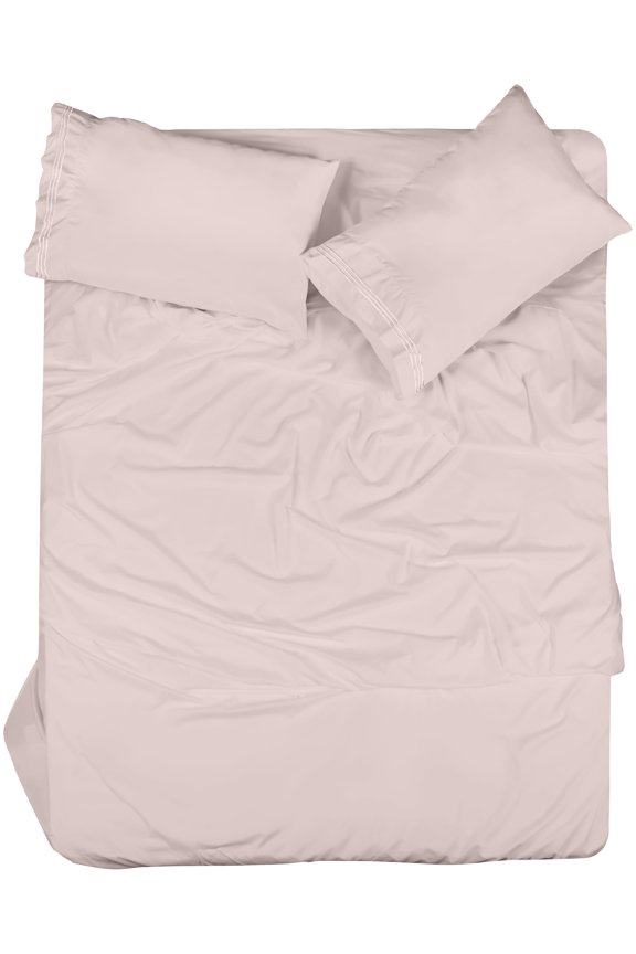 ROYALE LINENS - 3 Piece Twin Bed Sheet - Soft Brushed Microfiber 1800 Bedding Set - 1 Fitted Sheet, 1 Flat Sheet, 1 Pillow case - Wrinkle & Fade Resistant Luxury Twin Size Sheet Set (Pink, Twin)