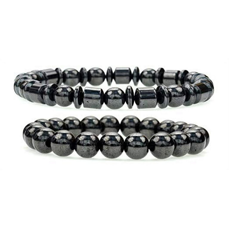 Unisex Hematite Bracelets Mix Set of Two Hematite Jewelry for Men