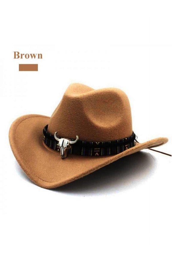 Unisex Hero Style Retro Western Cowboy Riding Hat Leather Belt Wide Brim Cap