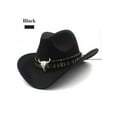 thumbnail image 1 of Unisex Hero Style Retro Western Cowboy Riding Hat Leather Belt Wide Brim Cap, 1 of 2