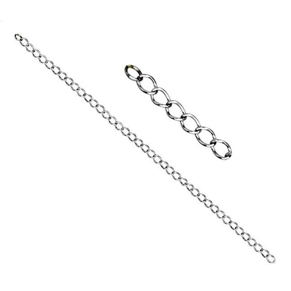 Unisex High Polished Stainless Steel Chain with No Stone in No Stone - 6 in.