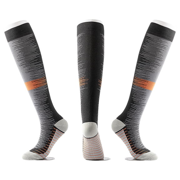 Unisex High Stretch Athletic Socks 1 Pair, Moisture Wicking Running Socks for Men and Women, Long Tube Sport Socks for Fitness, Hiking, and Workout Recovery - Orange