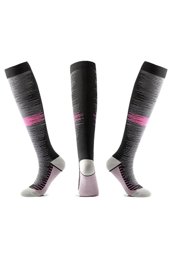 Unisex High Stretch Athletic Socks 1 Pair, Moisture Wicking Running Socks for Men and Women, Long Tube Sport Socks for Fitness, Hiking, and Workout Recovery - Pink