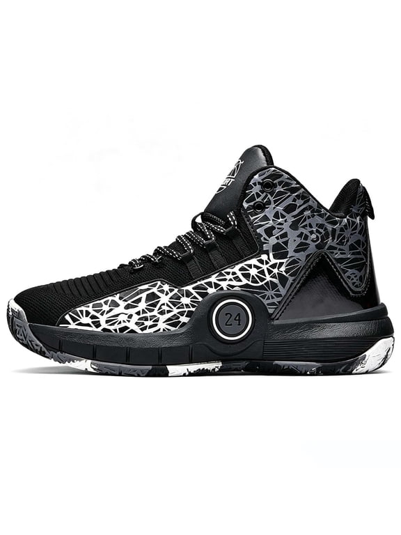 Unisex High-Top Basketball Shoes, Breathable Non-Slip Court Sneakers with Wear-Resistant Rubber Outsole