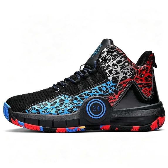 Unisex High-Top Basketball Shoes, Breathable Non-Slip Court Sneakers with Wear-Resistant Rubber Outsole