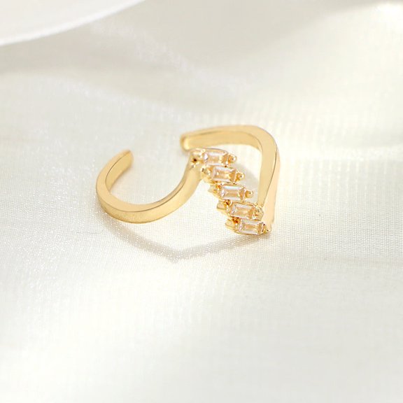 Unisex Hip Hop Geometric Open Ring Gold Plated Adjustable European American Retro Statement Jewelry For All In
