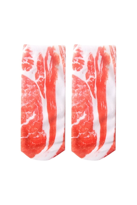 Unisex Hip Hop Socks Funny Pattern Print Hidden compression socks for women Red M