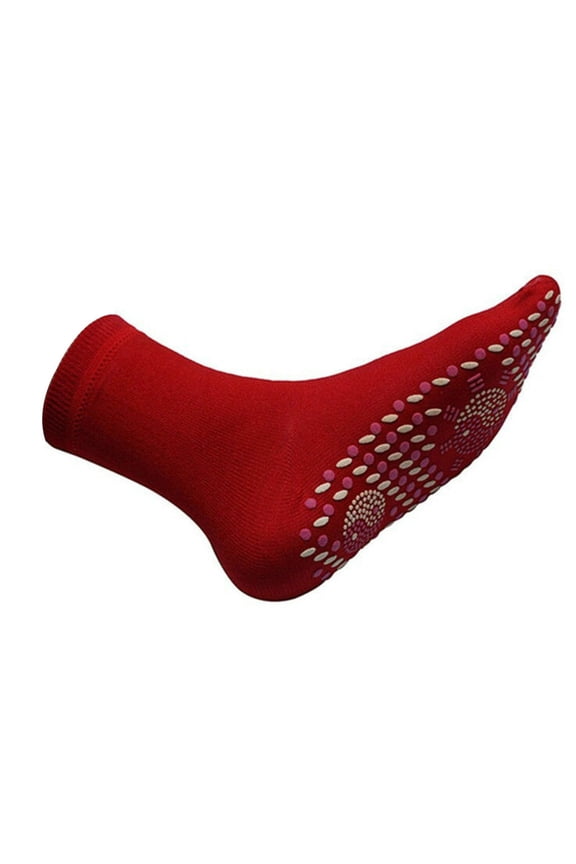 Unisex Hip Hop Socks Tourmaline Thermal Heating Compression Socks for Women Red One Size