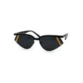 thumbnail image 1 of Unisex Hipster Unique Triangular Half Rim DJ Sunglasses Black Yellow Solid Black, 1 of 4