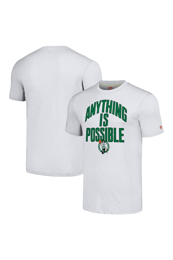 Unisex Homage Ash Boston Celtics Anything Is Possible-Tri-Blend T-Shirt