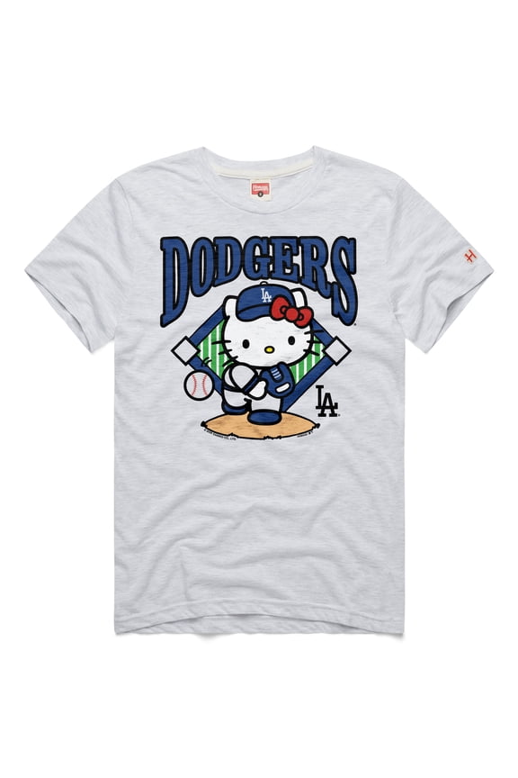 Unisex Homage  Ash Los Angeles Dodgers Hello Kitty Tri-Blend T-Shirt
