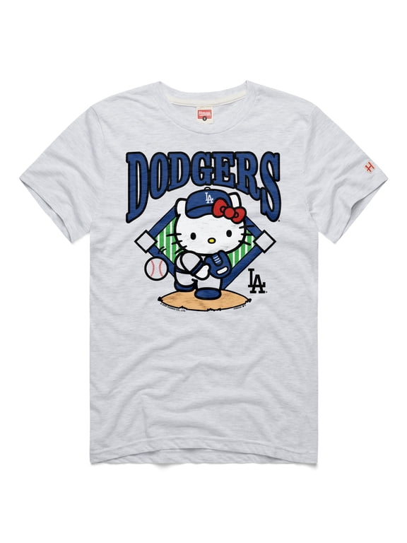 Unisex Homage Ash Los Angeles Dodgers Hello Kitty Tri-Blend T-Shirt