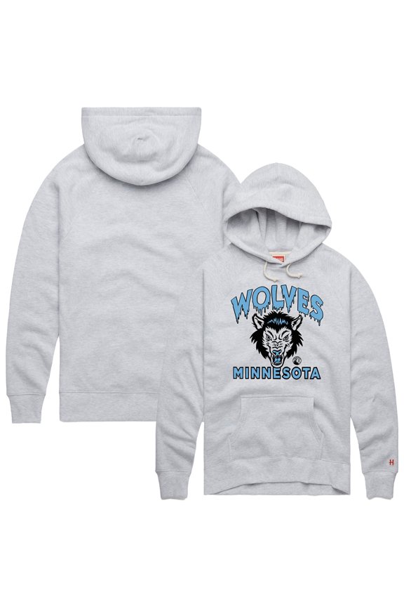 Unisex Homage Ash Minnesota Timberwolves Hometown Edition Tri-Blend Raglan Pullover Hoodie