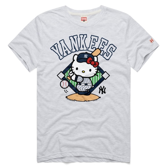 Unisex Homage Ash New York Yankees Hello Kitty Tri-Blend T-Shirt