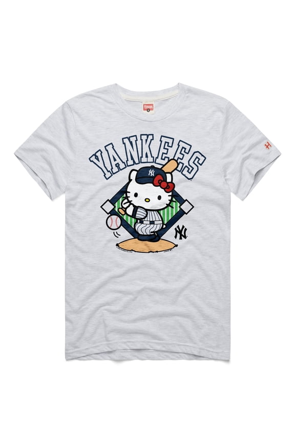 Unisex Homage  Ash New York Yankees Hello Kitty Tri-Blend T-Shirt