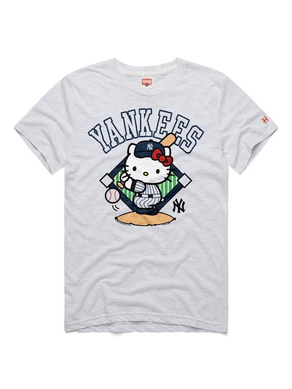 Unisex Homage Ash New York Yankees Hello Kitty Tri-Blend T-Shirt