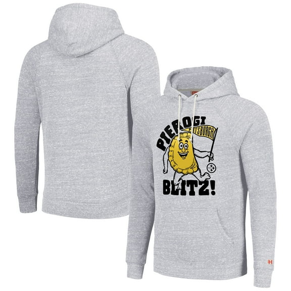 Unisex Homage Ash Pittsburgh Steelers NFL x Guy Fieri-s Flavortown Tri-Blend Pullover Hoodie