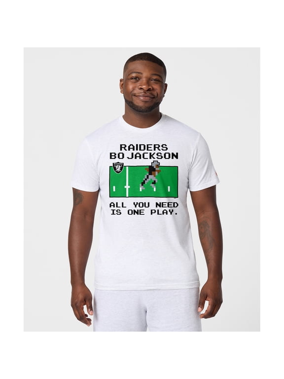 Unisex Homage Bo Jackson Ash Los Angeles Raiders Tecmo Bowl Retired Player Graphic Tri-Blend T-Shirt