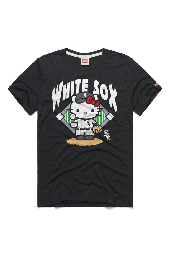 Unisex Homage Charcoal Chicago White Sox Hello Kitty Tri-Blend T-Shirt