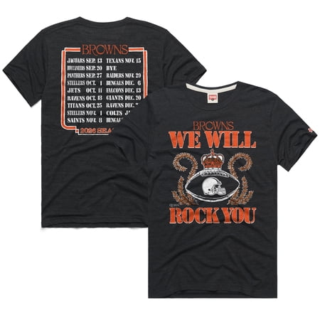 Unisex Homage Charcoal Cleveland Browns 2026 NFL Schedule Queen Tri-Blend T-Shirt