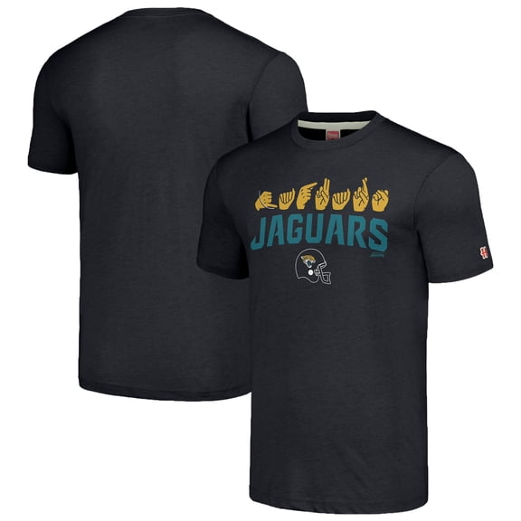 Unisex Homage Charcoal Jacksonville Jaguars The NFL ASL Collection by Love Sign American Sign Language T-Shirt