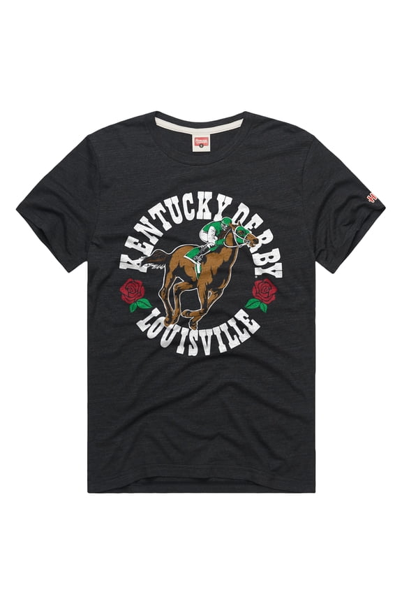 Unisex Homage Charcoal Kentucky Derby Louisville Tri-Blend T-Shirt