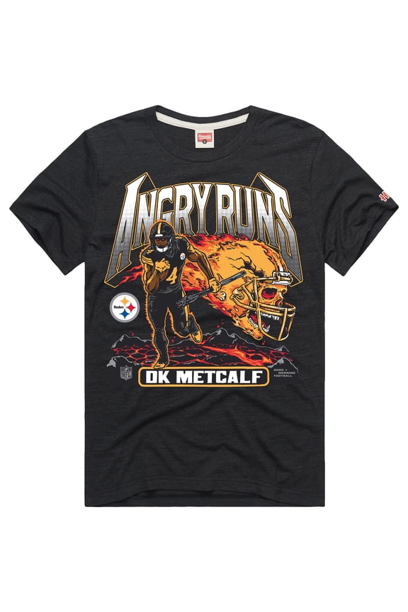 Unisex Homage DK Metcalf Charcoal Pittsburgh Steelers Angry Runs Player Graphic Tri-Blend T-Shirt