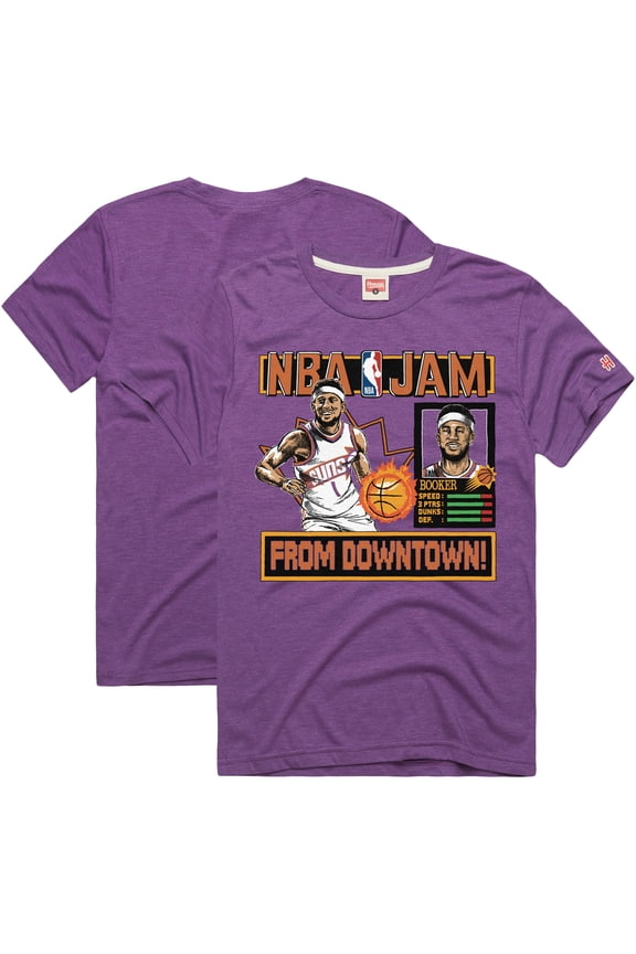 Unisex Homage Devin Booker Purple Phoenix Suns NBA Jam Tri-Blend T-Shirt